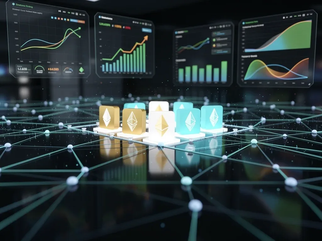 Representación visual del crecimiento del staking institucional de Ethereum y sus proyecciones