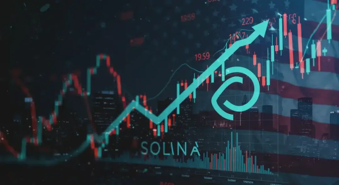 Gráfico de predicción de precio de Solana para 2026 con elementos tecnológicos y financieros.