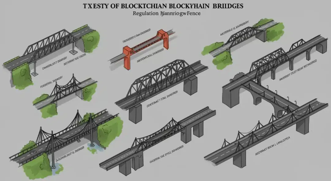 Ilustración de los diversos tipos de puentes blockchain, mostrando sus características y cómo conectan ecosistemas.