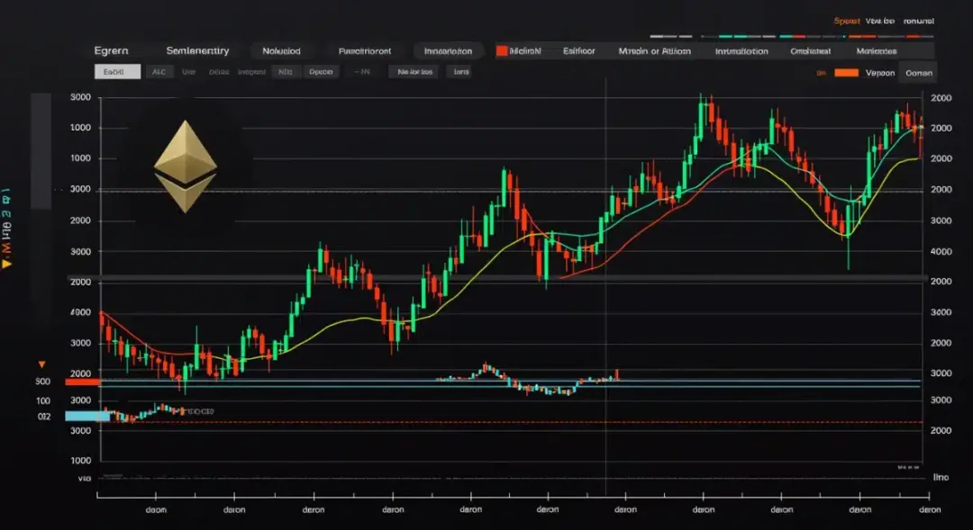 Gráfico histórico del precio de Ethereum frente al dólar estadounidense.