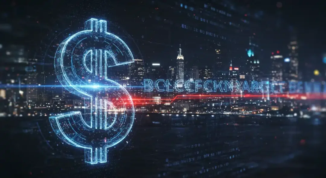 Representación digital del dólar estadounidense y blockchain, simbolizando la CBDC en EE. UU.