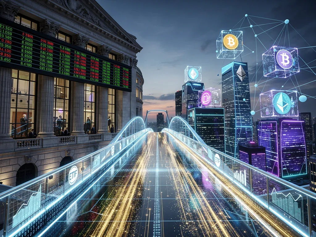 Conexión entre mercados financieros tradicionales y activos digitales mediante ETFs cripto