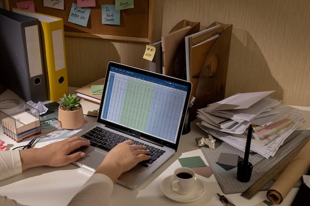 A person reviewing a detailed, organized spreadsheet on a laptop, with crypto symbols and tax forms subtly visible in the background, symbolizing the importance of accurate tax preparation for crypto investments.