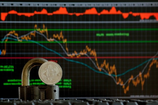 A detailed close-up of a chart showing the trading volume of Ethereum, Solana, and Cardano, highlighting the increased activity from institutional investors. The chart is set against a backdrop of a modern office environment.