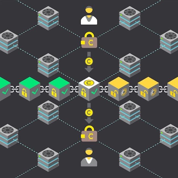 A diagram illustrating how a cross-chain bridge works, showing assets being locked on one blockchain and a corresponding representation being minted on another. The diagram highlights the key components such as validators and smart contracts.