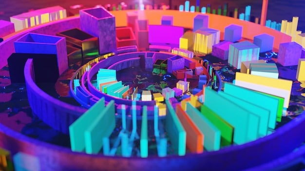 A colorful illustration depicting various metaverse platforms, including Decentraland and The Sandbox, highlighting their distinct visual styles and virtual environments.