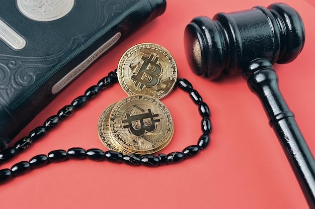A gavel striking down on a collection of digital altcoin tokens, symbolizing the force of regulatory action. The image uses a dramatic, slightly blurred effect to convey the sense of impact and urgency.