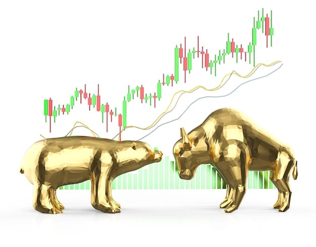 A candlestick chart illustrating a bearish divergence, with the price of an altcoin reaching higher highs while the RSI indicator forms lower highs, signaling a potential sell-off.
