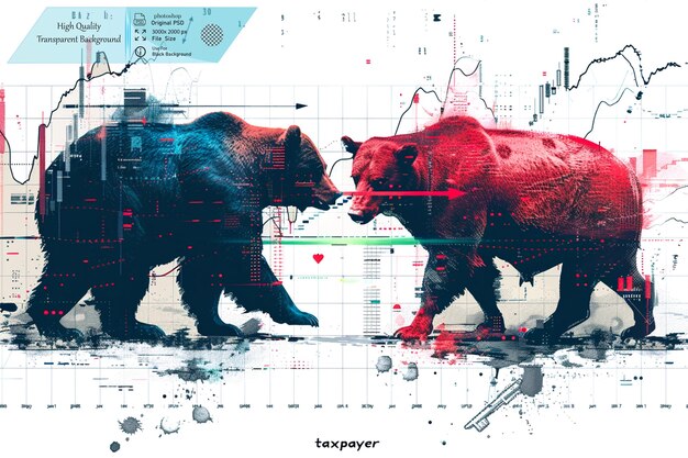 A split image showing examples of bullish and bearish chart patterns. On the left, a bullish flag pattern is displayed. On the right, a head and shoulders pattern is showcased. Both patterns are annotated to explain their key characteristics.