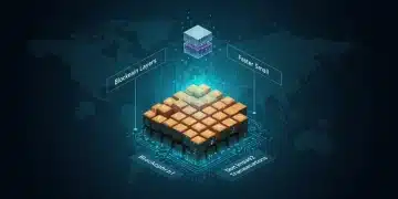 Representación visual de las capas 1 y 2 de blockchain, destacando su interacción para mejorar la eficiencia y escalabilidad en el ecosistema cripto.