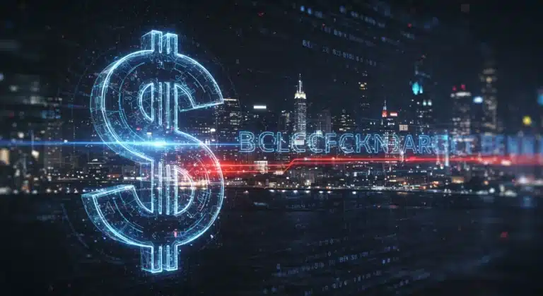 Representación digital del dólar estadounidense y blockchain, simbolizando la CBDC en EE. UU.