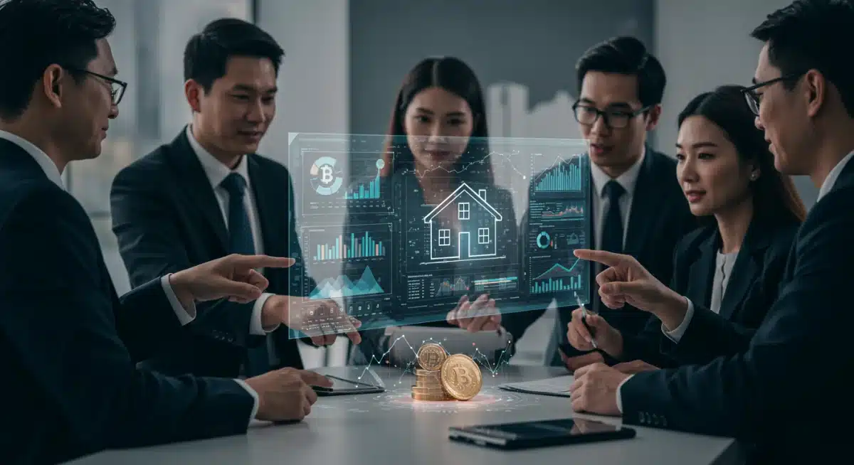 Profesionales explorando oportunidades en el sector inmobiliario cripto.