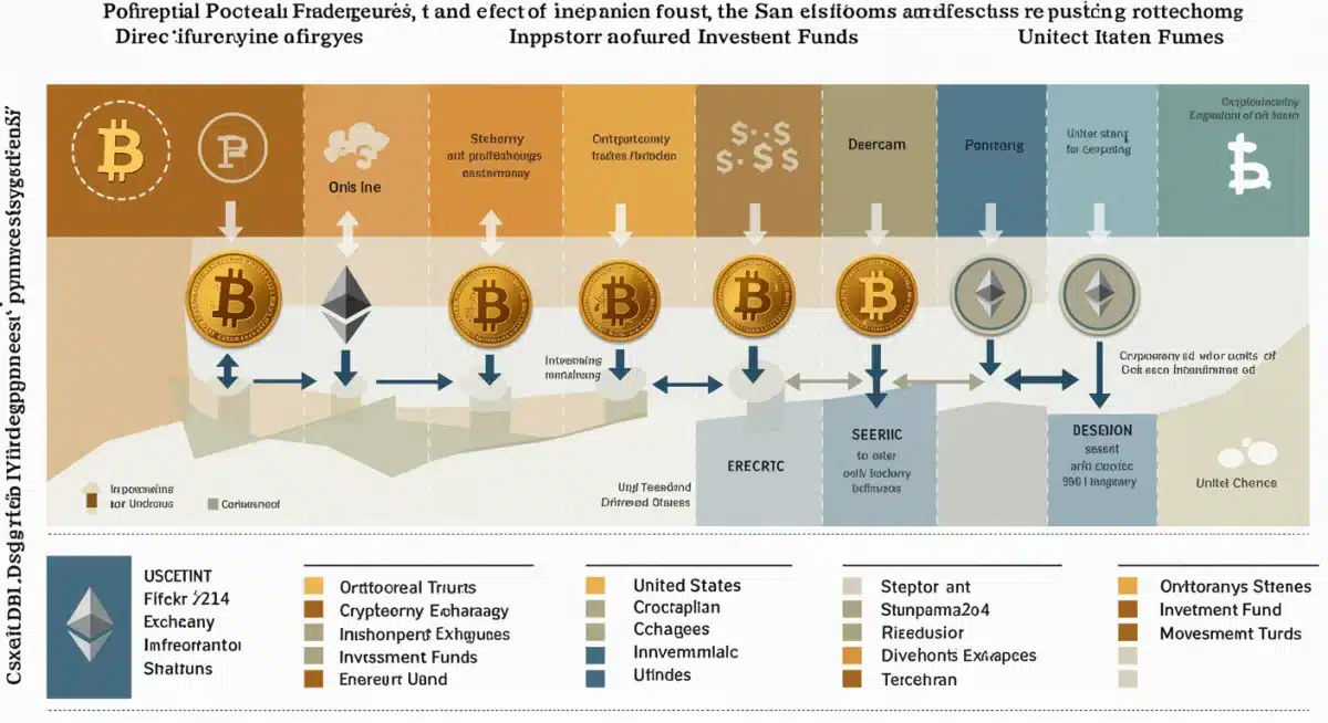 Diagrama de impacto regulatorio SEC en exchanges y fondos cripto