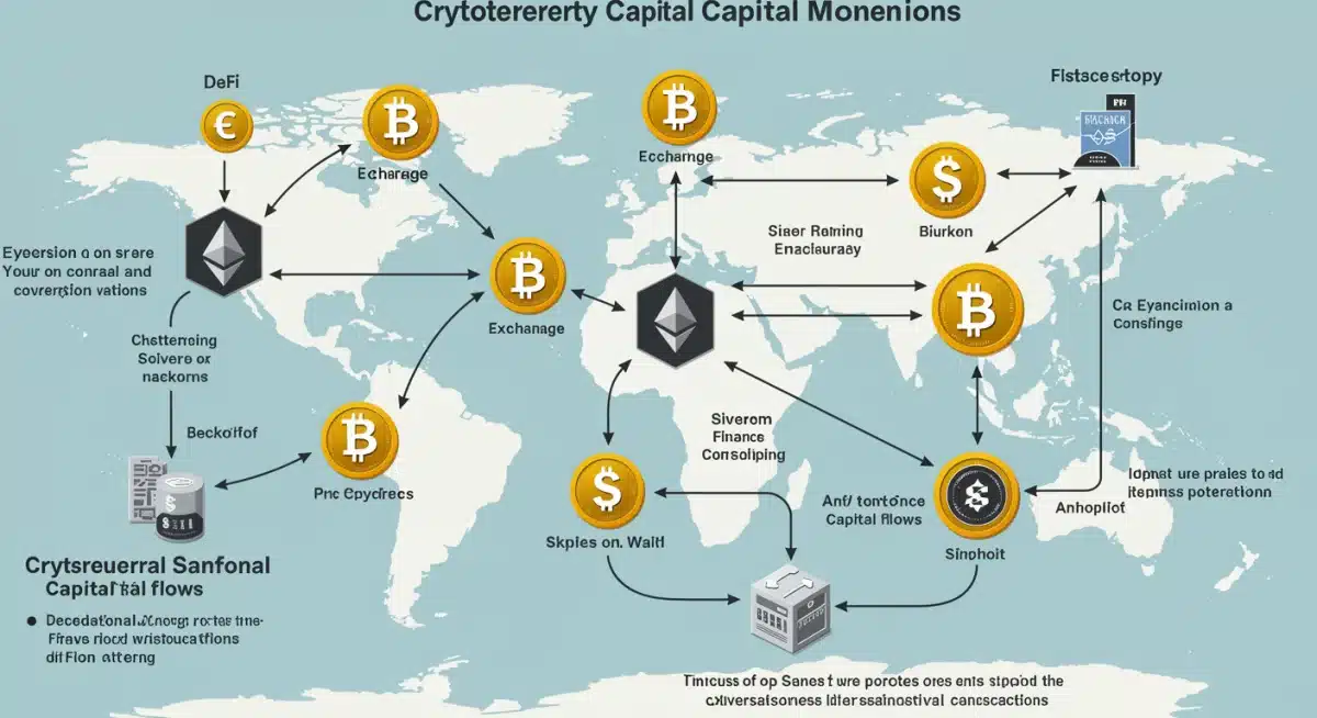 Gráfico de flujo de capital cripto bajo sanciones en EE. UU.