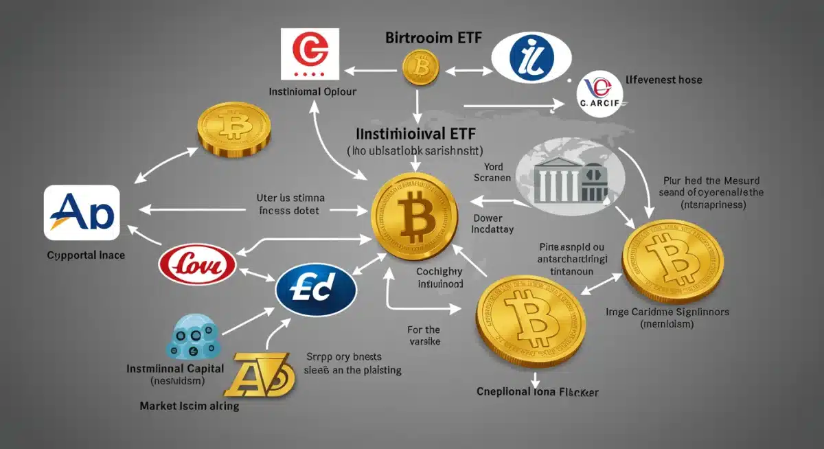 Representación visual del flujo de capital institucional hacia el ETF de Bitcoin al contado en EE. UU.