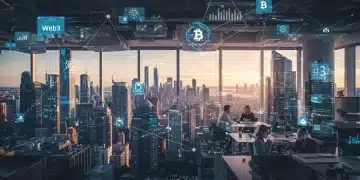 Futuro del empleo en Web3 en EE. UU. con profesionales innovando en tecnología blockchain.