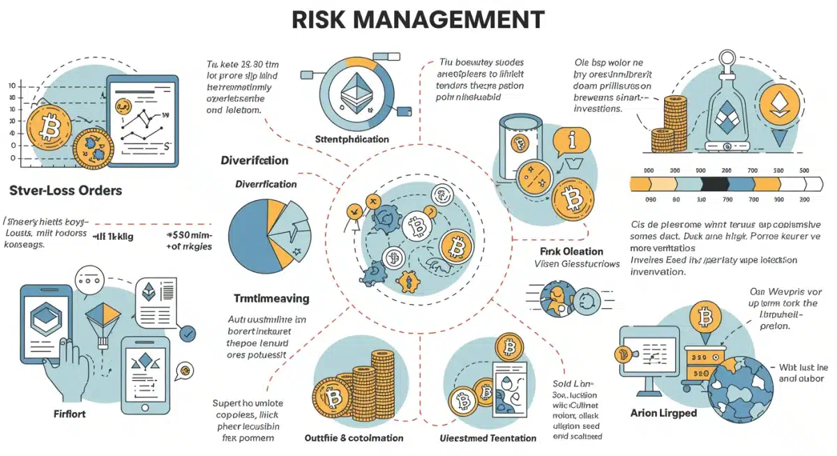 Infografía de gestión de riesgos para inversores de Bitcoin en EE. UU.