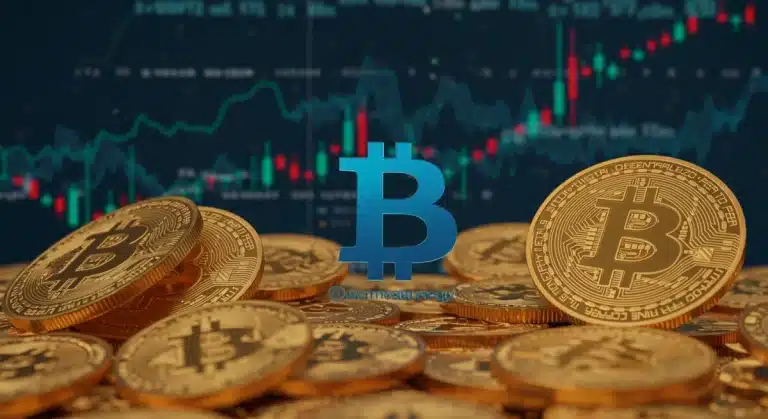 Logotipo de MicroStrategy fusionado con símbolos de Bitcoin, representando su estrategia de acumulación masiva y su impacto en el mercado cripto para 2026.