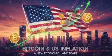 Representación visual del impacto económico de Bitcoin en la inflación de Estados Unidos.